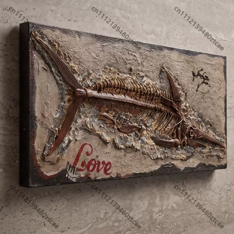Art Craft Bar - 3D Metal Teneke Balık Kılçığı Fosil