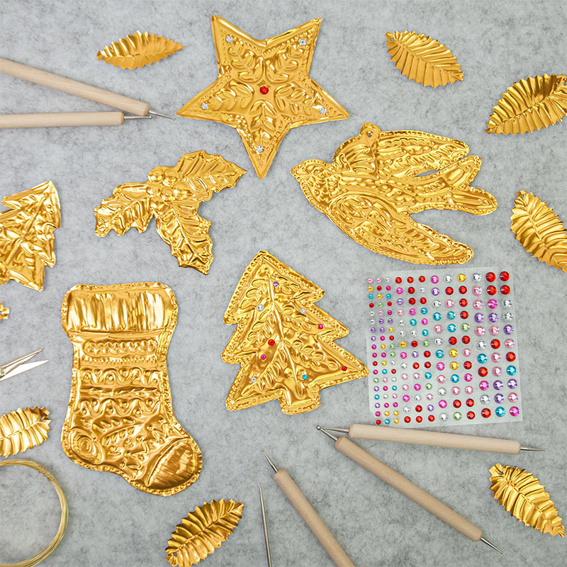 Art Craft With Paper - DIY Altın Folyo Sanat Rölyef Noel
